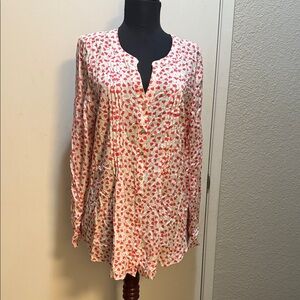 Jane and Delancey Red and White Blouse